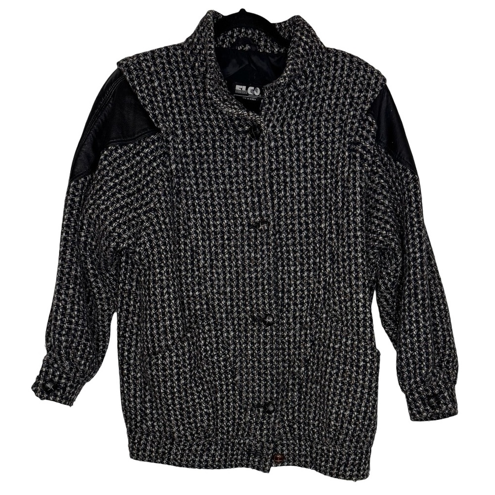 🖤 ELCO Vintage‎ Knit Jacket Women’s Large Textured Button Front 🖤